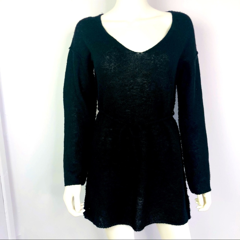 Free People Black Alpaca Blend Tunic Sweater XS